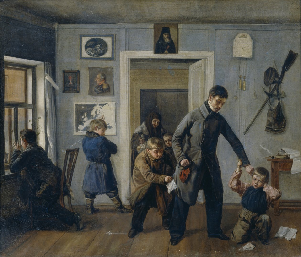 I skolen, 1854 av Andrei Andreyevich Popov