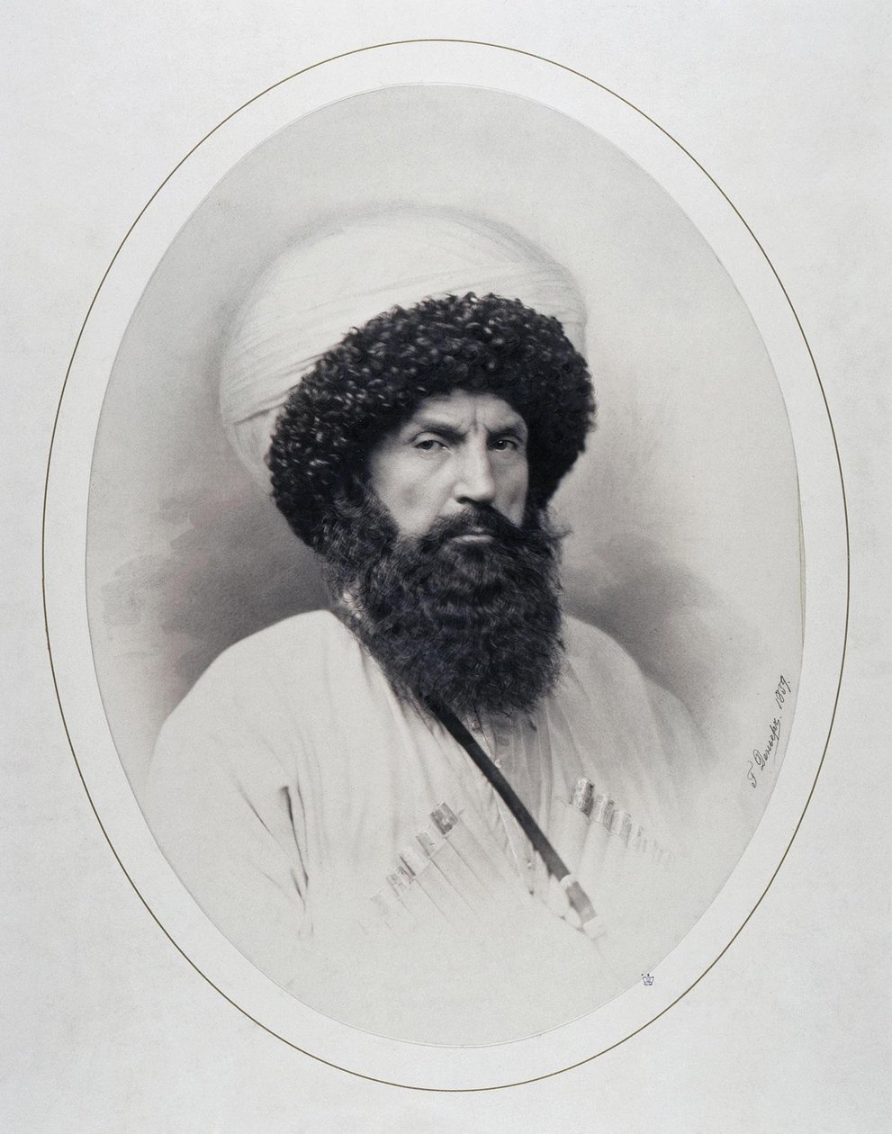 Portrett av imamen Shamil 1797-1871, 1859 av Andrei Deniere