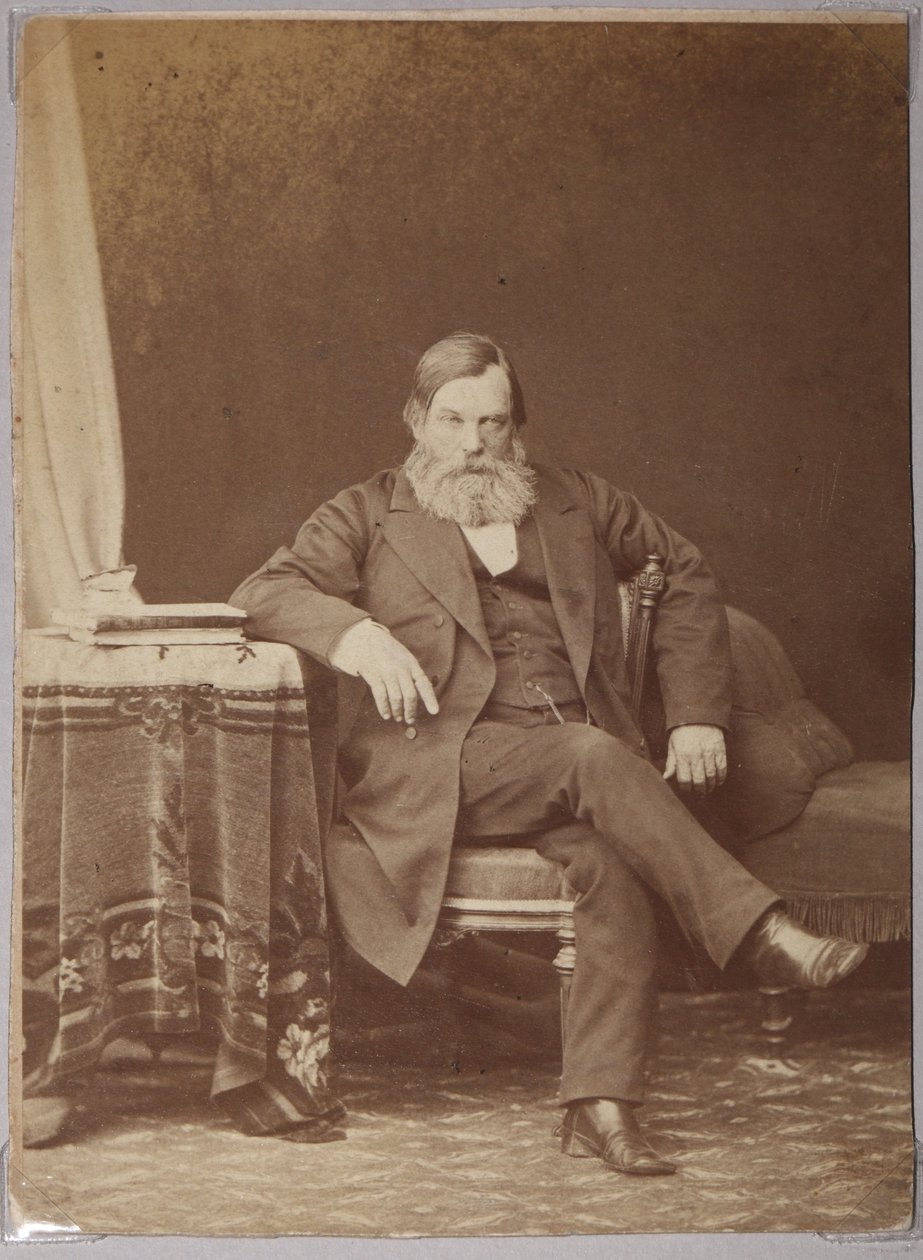 Pavel Melnikov, pseudonym Andrey Pechersky - Pavel Ivanovich Melnikov (Andrey Pechersky) (1818-1883), av Karelin, Andrey Osipovich (1837-1906). Albumin bilde av Andrei Osipovich Karelin