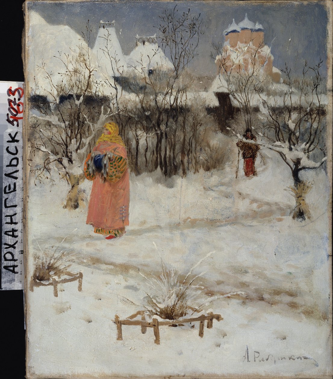 Gangen til en Boyard-jente (board, boiar). Maleri av Andrei Petrovich Ryabushkin (Riabutchkin) (1861-1904), olje på lerret av Andrei Petrovich Ryabushkin