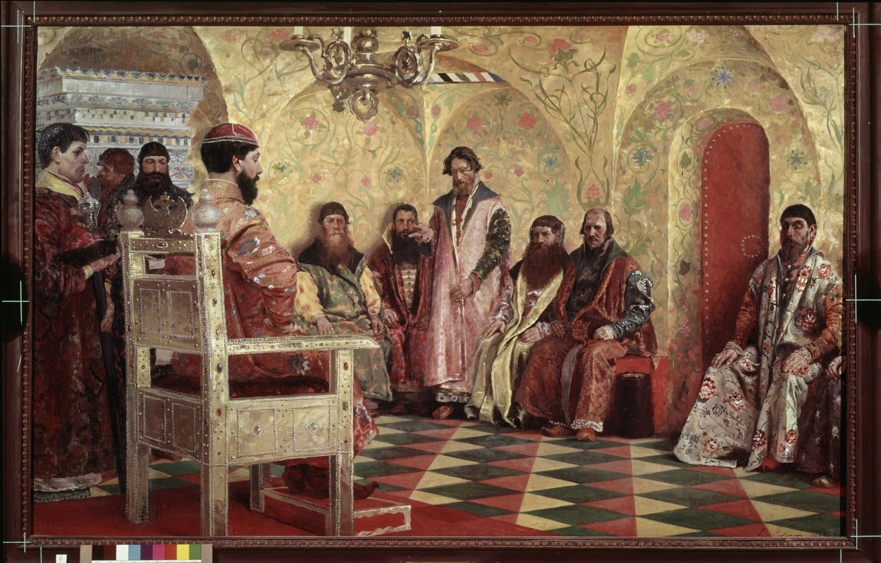 Tsaren Michel I Feodorovitch de Roussier (Mikhail Feodorovich Romanov av Andrei Petrovich Ryabushkin