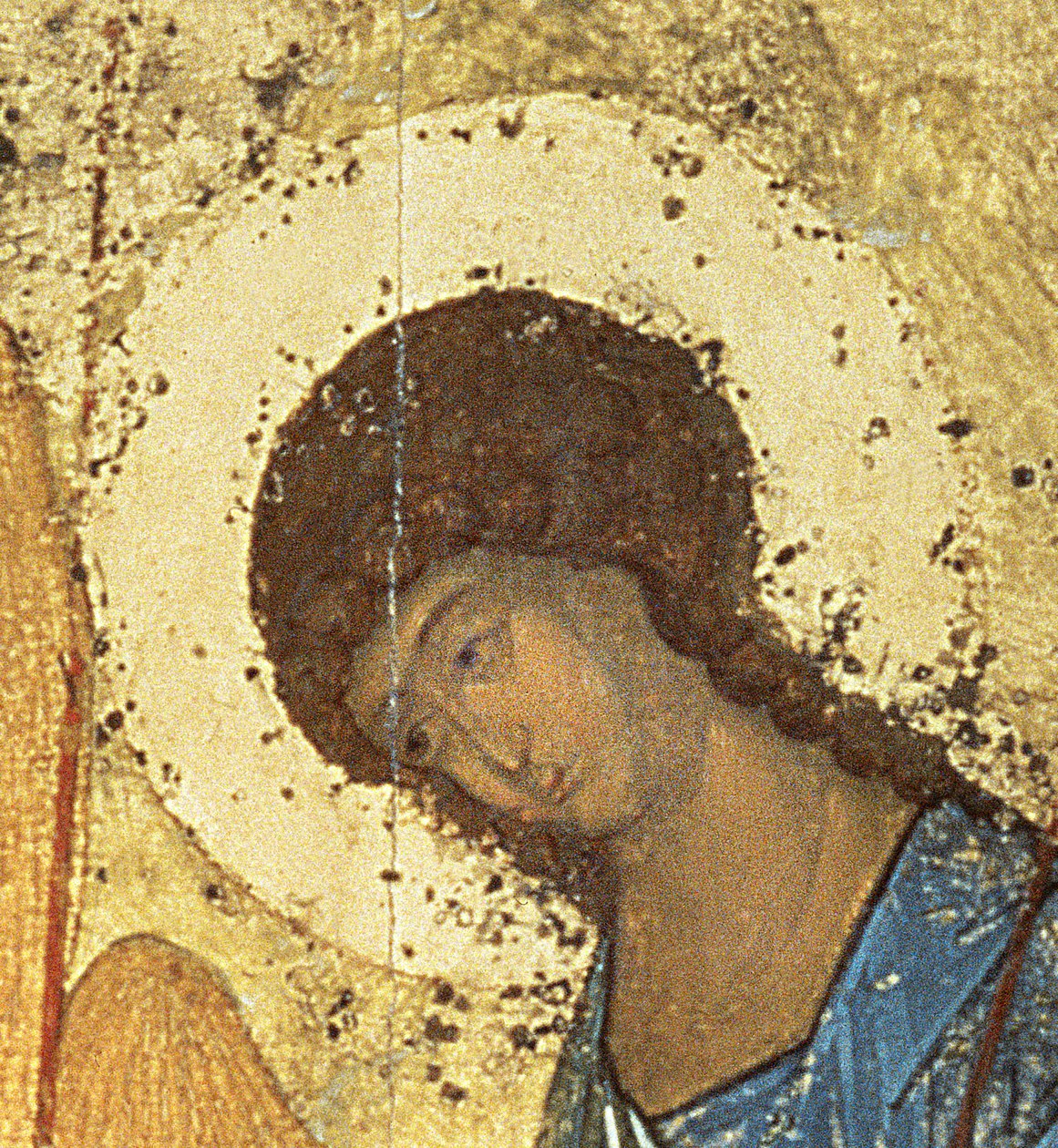 Detalj fra The Holy Trinity, 1420-tallet (tempera på panel) (detalj) (se 39517) av Andrei Rublev