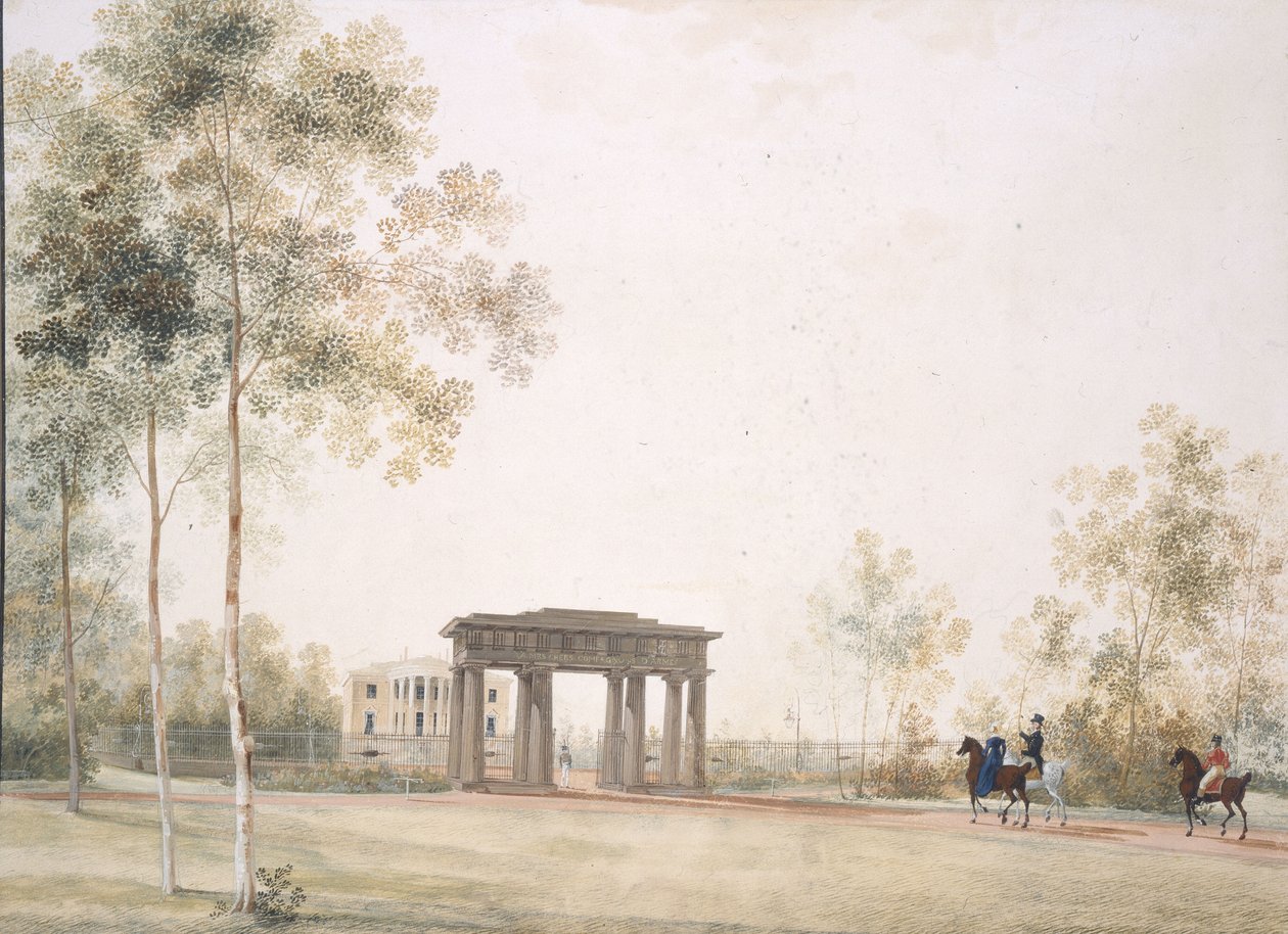 Porten til parken i Tsarskoye Selo, etter 1821 av Andrei Yefimovich Martynov