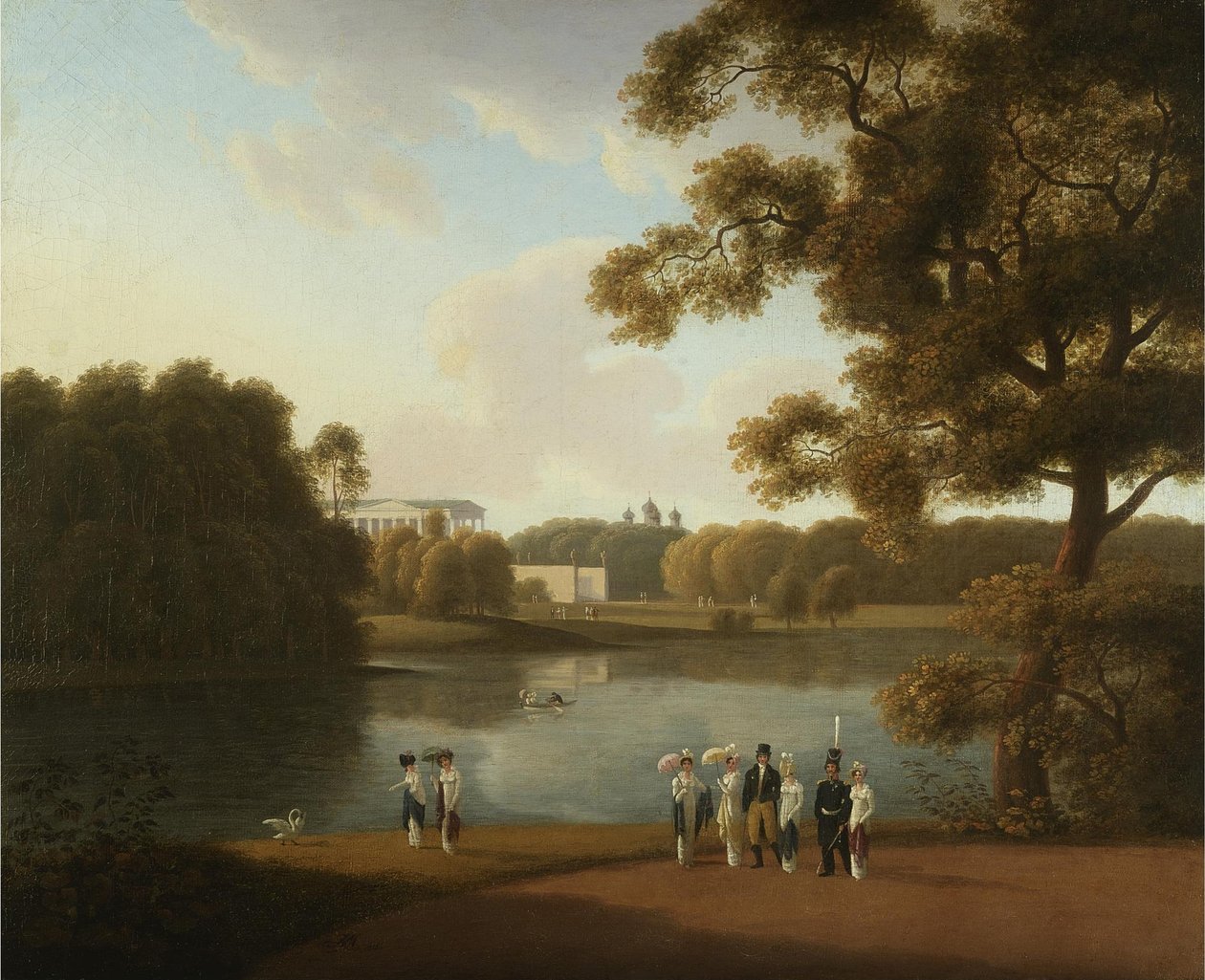Utsikt over Cameron Gallery i Tsarskoye Selo, 1815 av Andrei Yefimovich Martynov