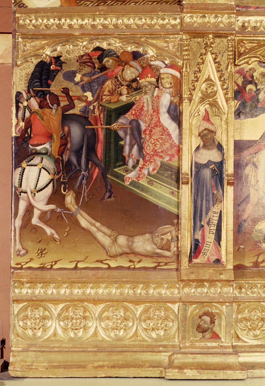 St. George altertavle, Valencia, ca. 1420 (tempera og forgylt på furupanel) av Andres Marcal de Sas