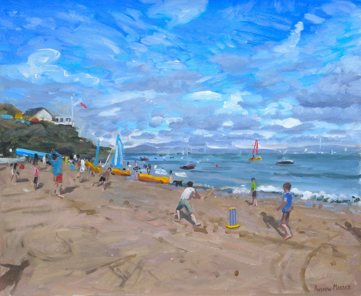 Strandcricket, Abersoch, 2013, av Andrew Macara