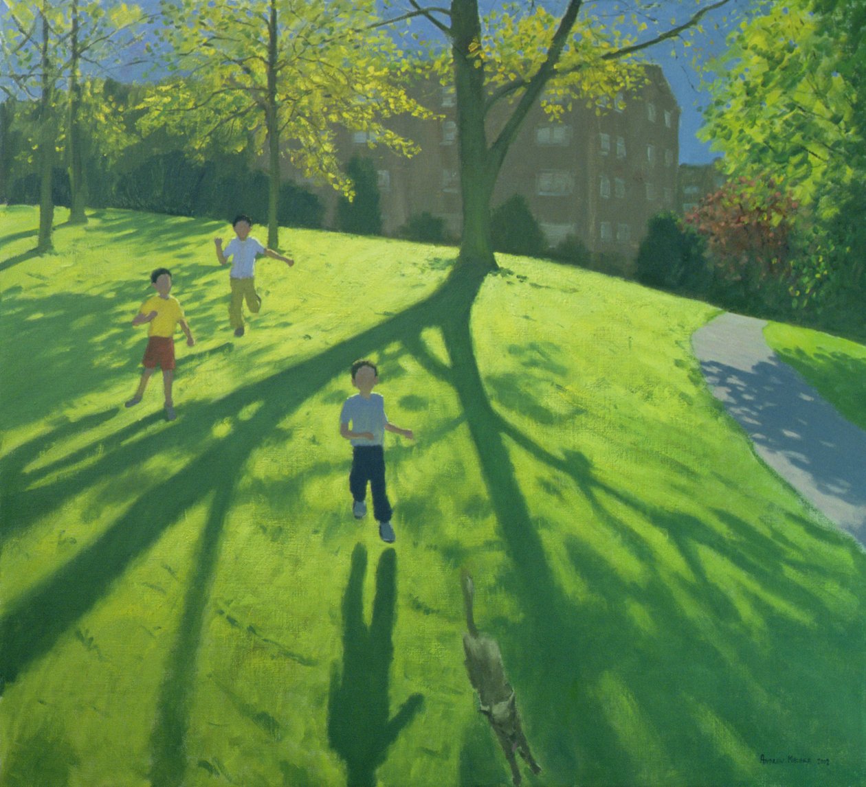 Barn som løper i parken, Derby, 2002 av Andrew Macara