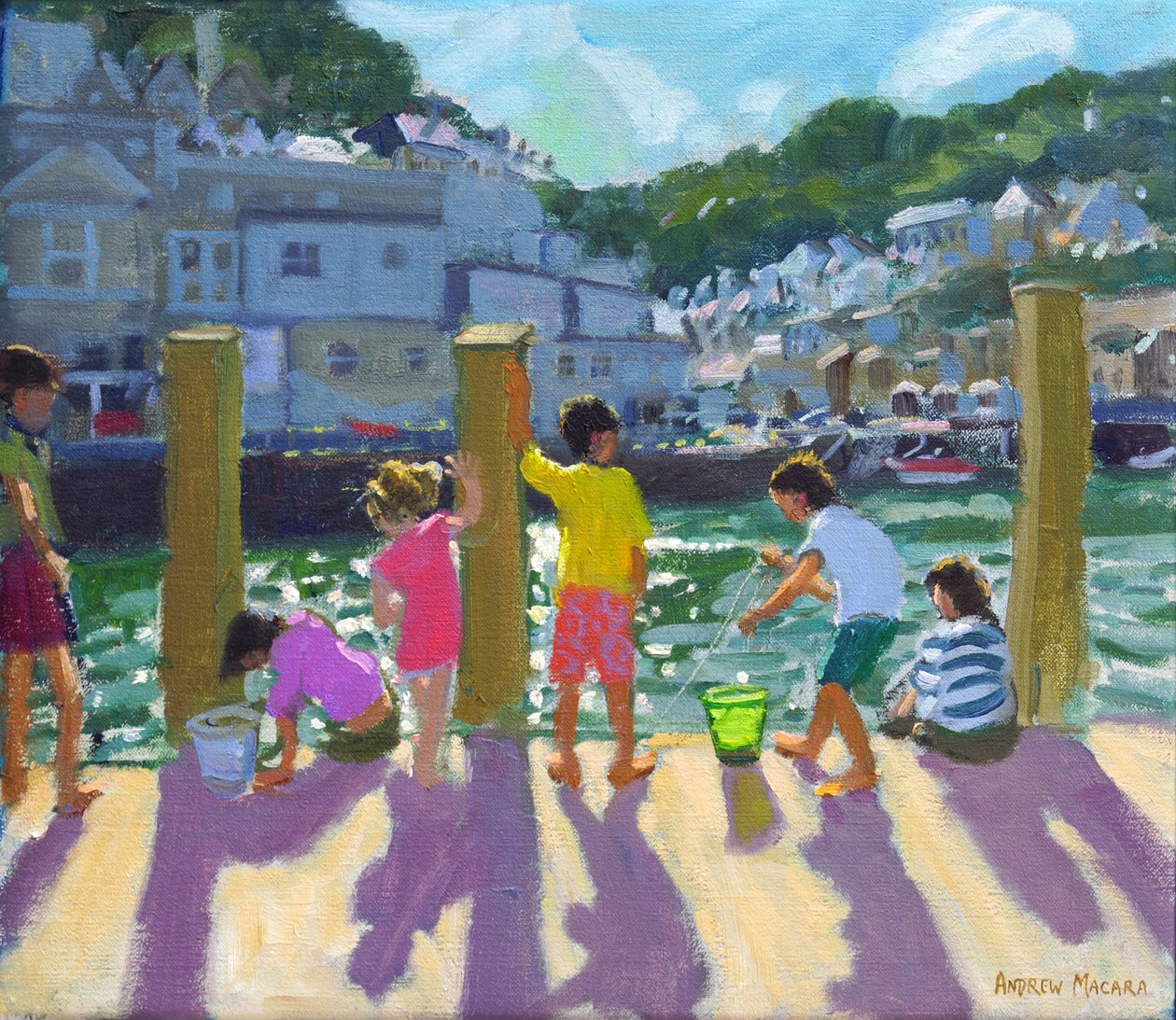 Fiske ved kai, Looe, 2015, av Andrew Macara