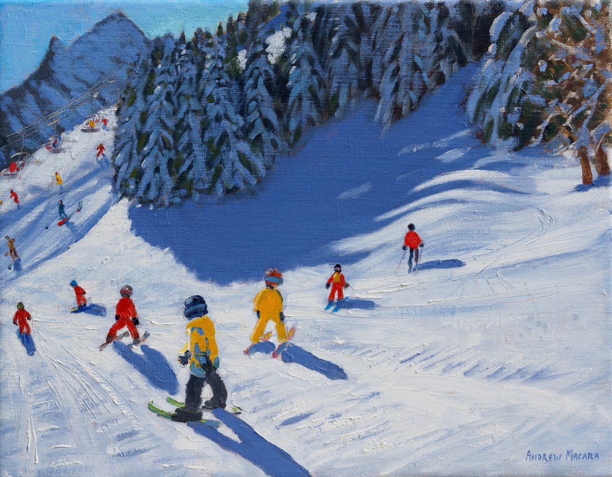 Skiskole, Morzine, 2015, av Andrew Macara
