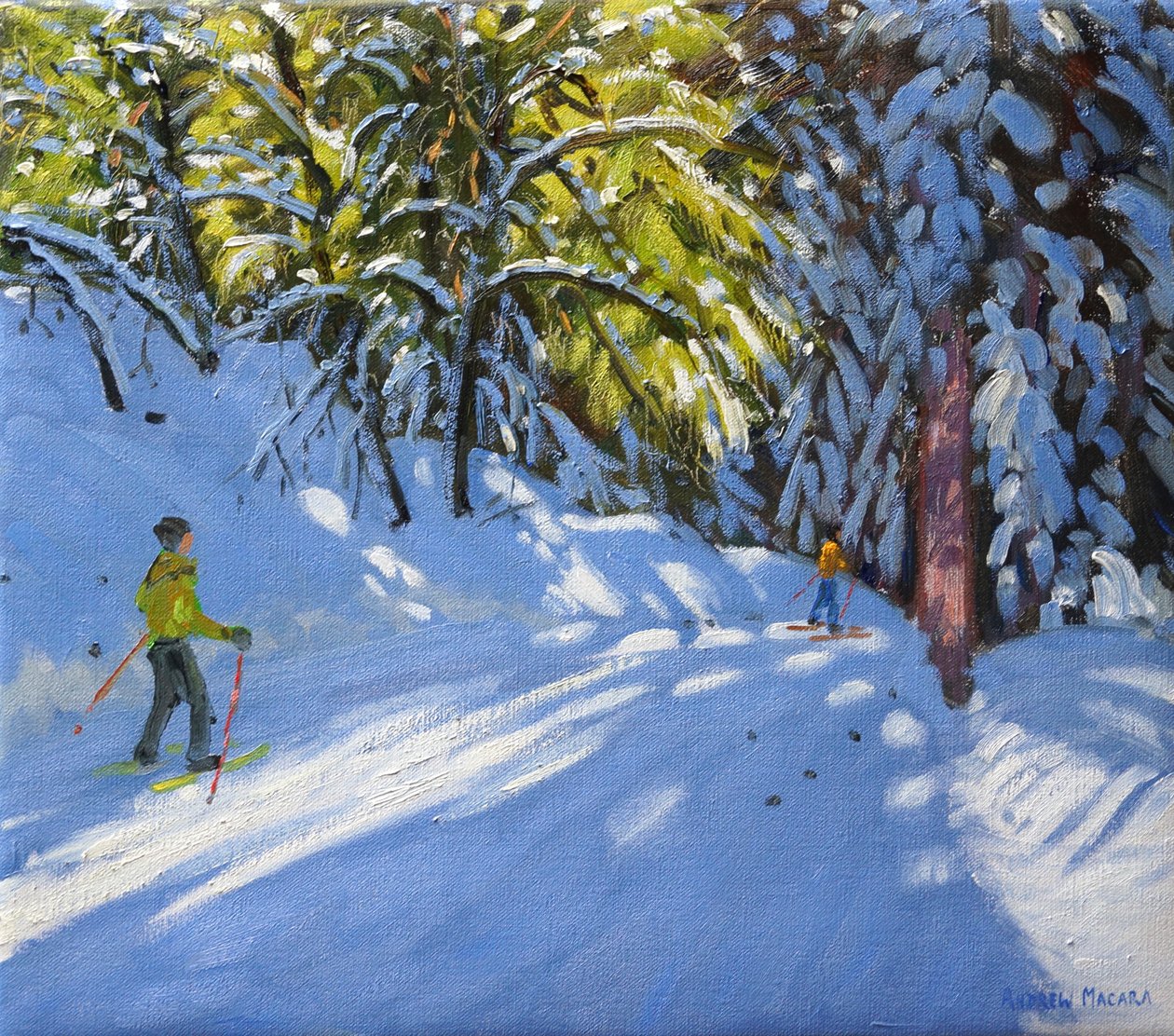 Gå på ski gjennom skogen, La Clusaz, 2012 av Andrew Macara