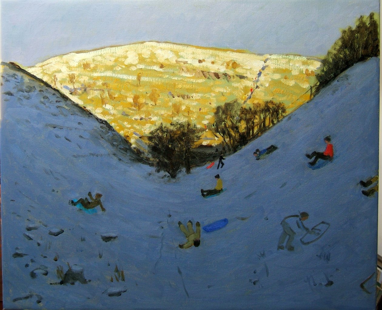 Dal og solbelyst åsside, Lathkill Dale, Derbyshire av Andrew Macara