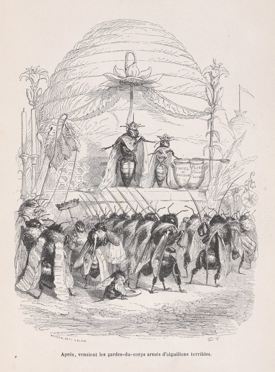 Etter, inn kom kroppen av vektere bevæpnet med forferdelige stikk fra Scener fra P..., ca. 1837-47. av Andrew Best Leloir