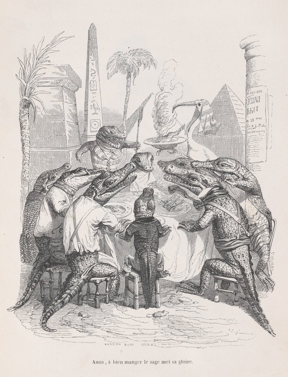 Venner, den kloke legger sin ære i å spise godt fra Scener fra Privaten ..., ca. 1837-47. av Andrew Best Leloir