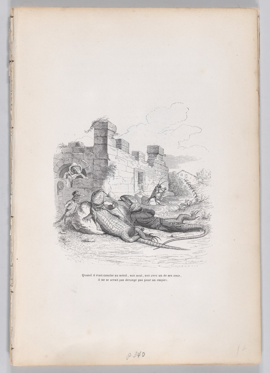 Da han sov i solen... fra Scener fra det private og offentlige liv til ..., ca. 1837-47. av Andrew Best Leloir