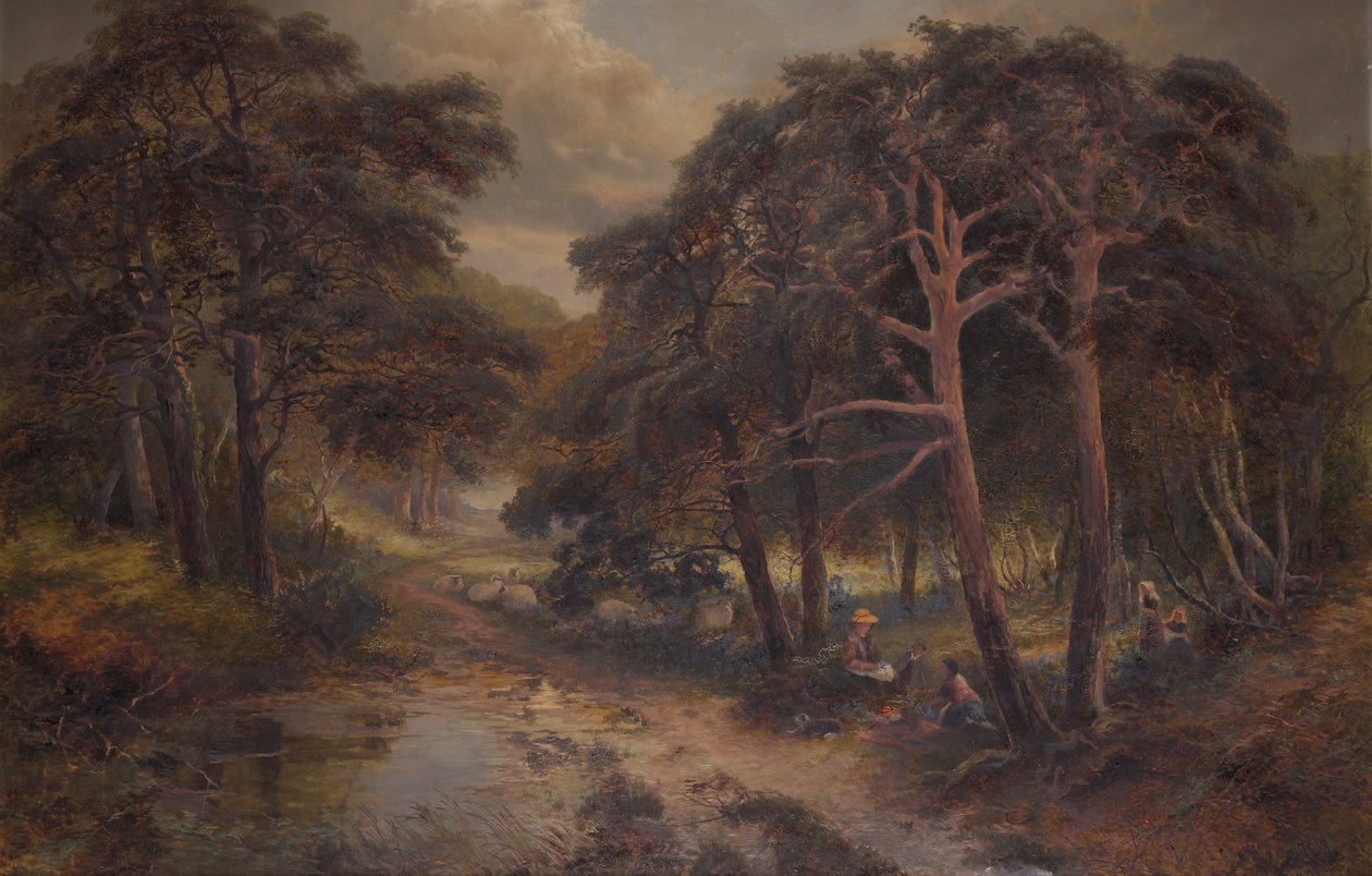 Among the Bluebells (olje på lerret) av Andrew Brandish Holte