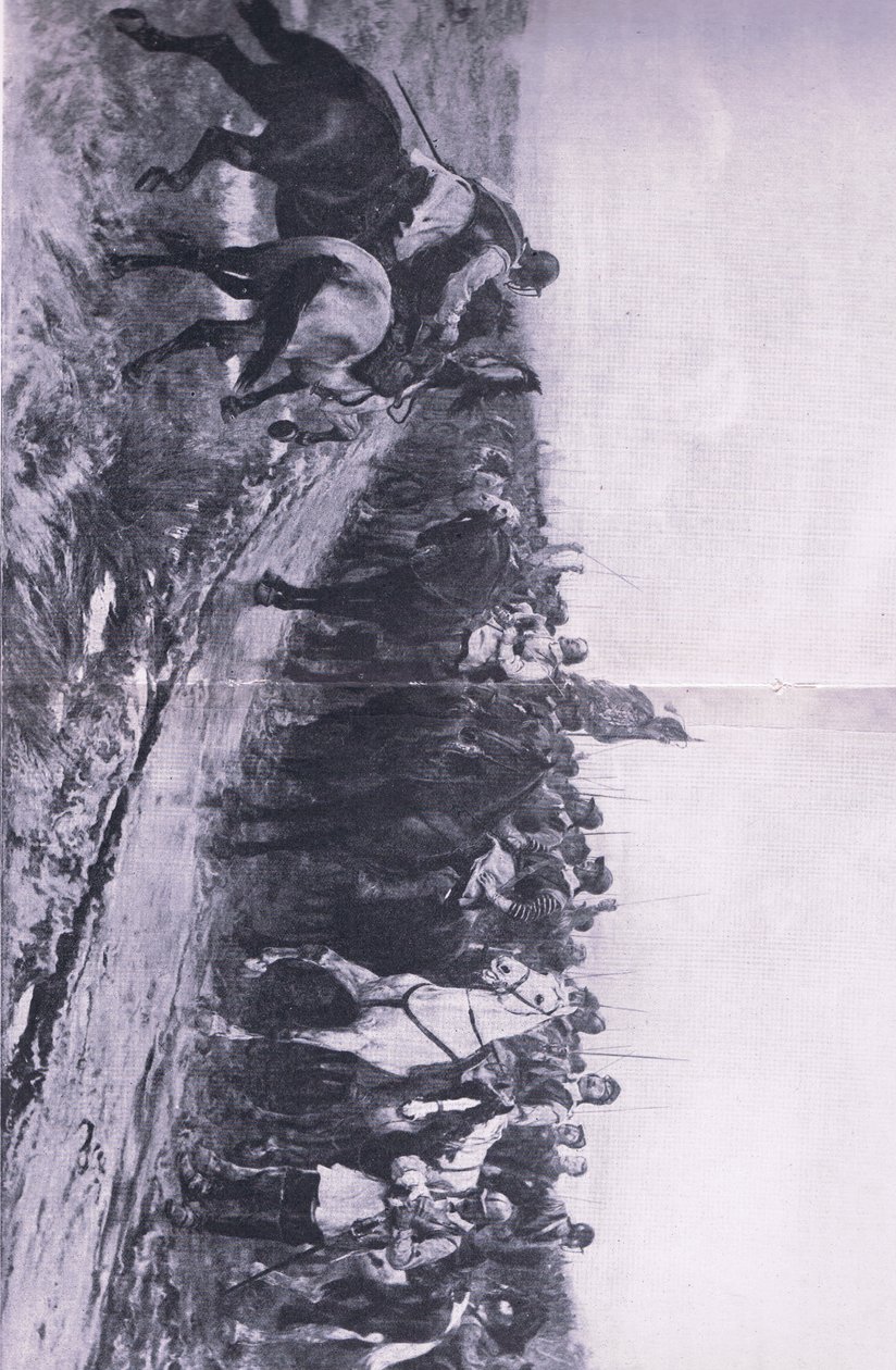 Cromwell ved Dunbar 3. september 1650, illustrasjon fra British Battles on Land and Sea, 1915 av Andrew Carrick Gow