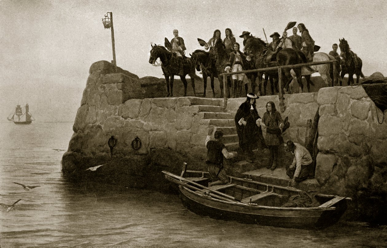 The flight of James II, 1688, illustrasjon fra 
