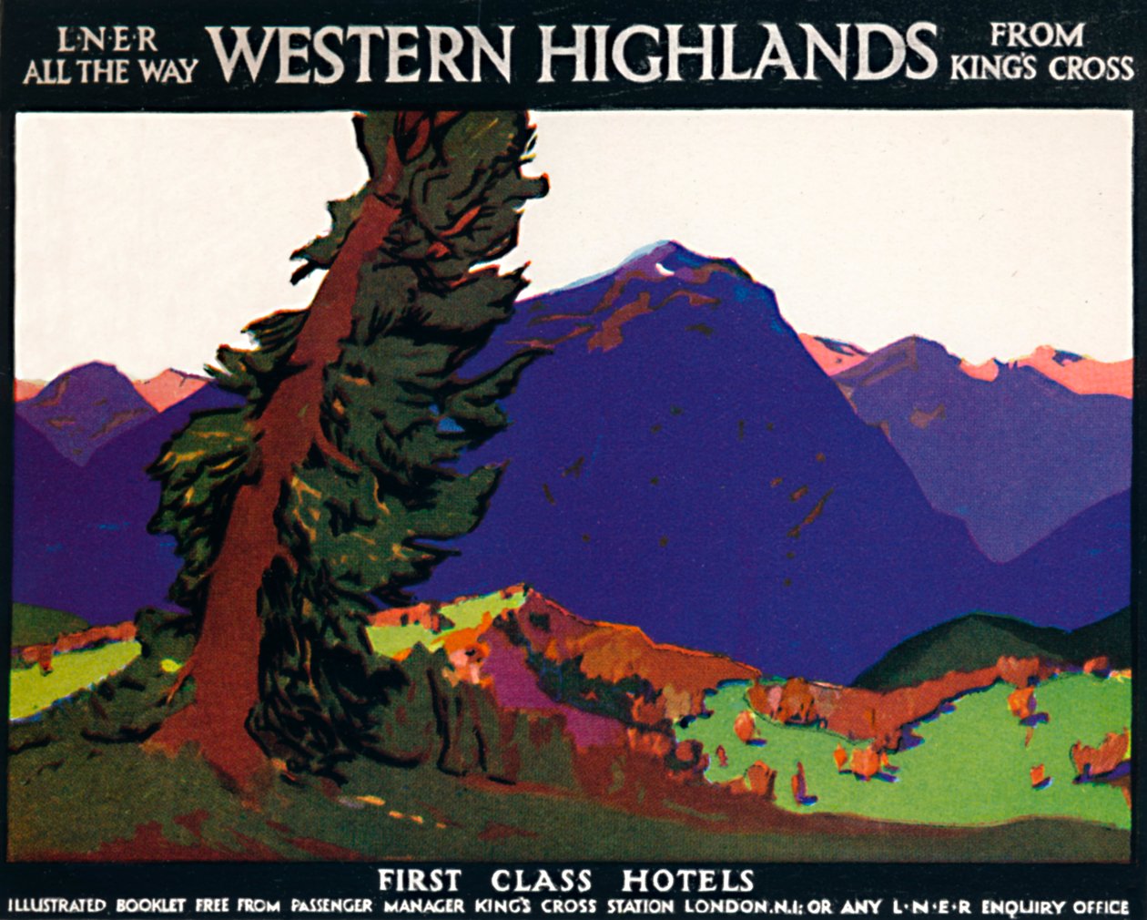 Western Highlands - First Class Hotels - Britisk plakat, c1926 av Andrew Johnson