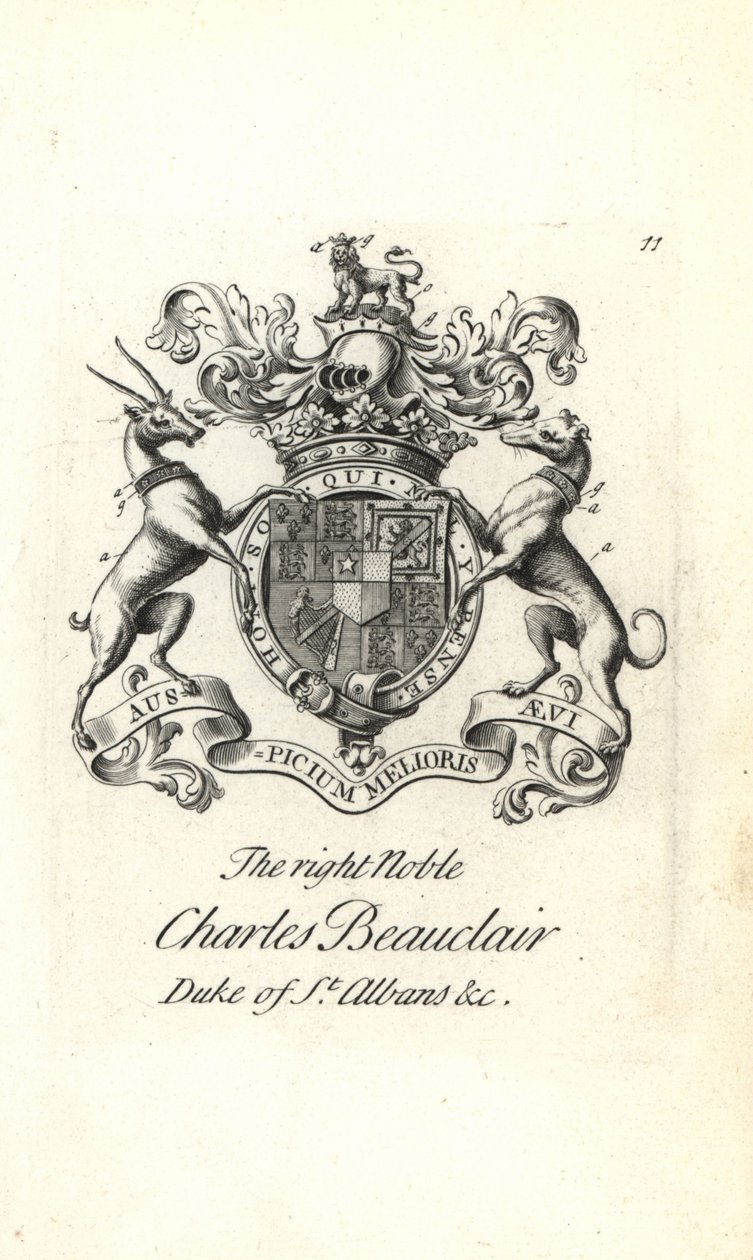 Våpenskjold og emblem av den høyre adelige Charles Beauclerk av Andrew Johnston
