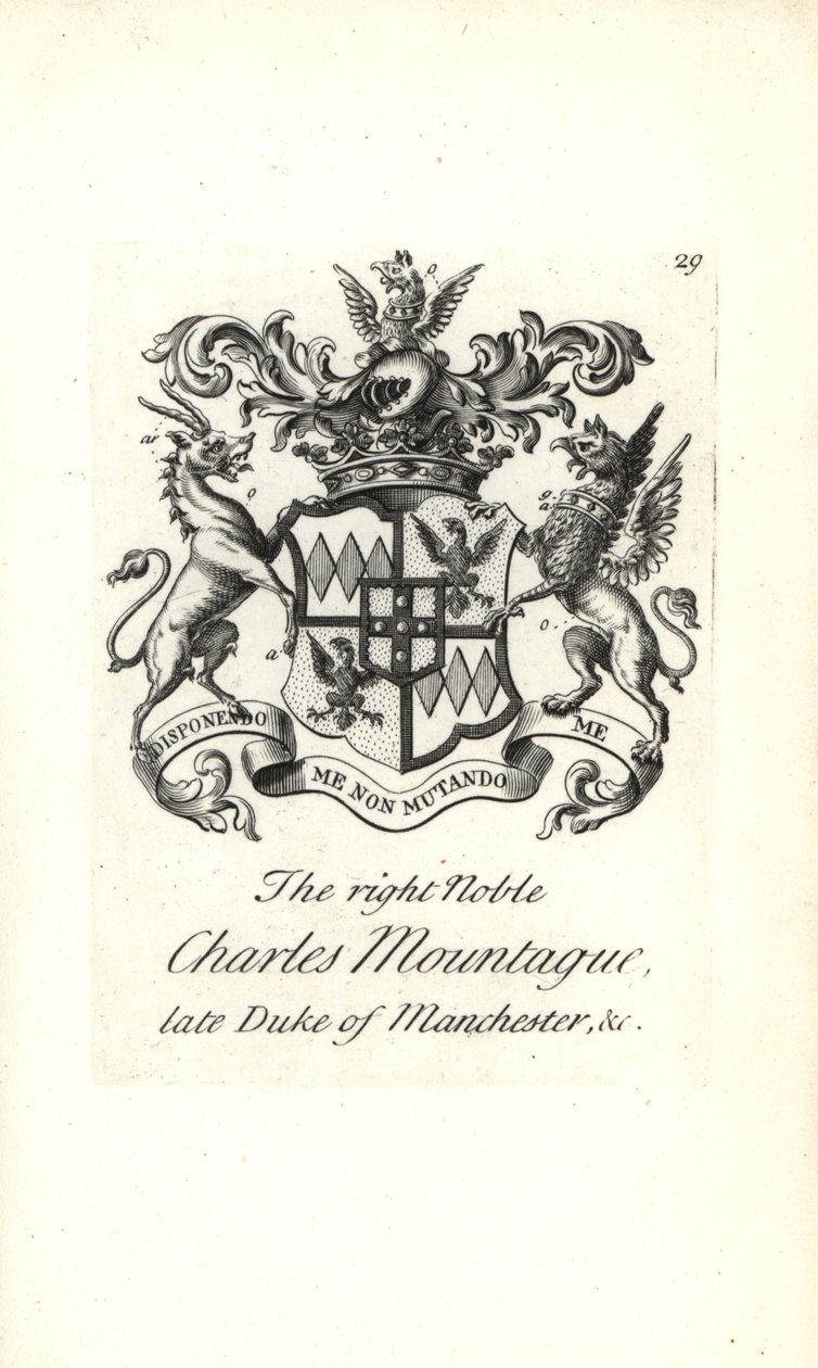 Våpenskjold og emblem av den høyre adelige Charles Edward Montagu av Andrew Johnston