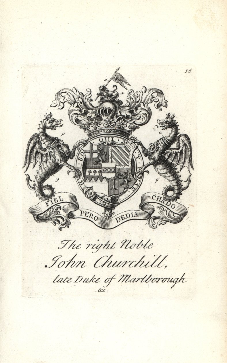 Våpenskjold og emblem av den høyre adelige John Churchill av Andrew Johnston