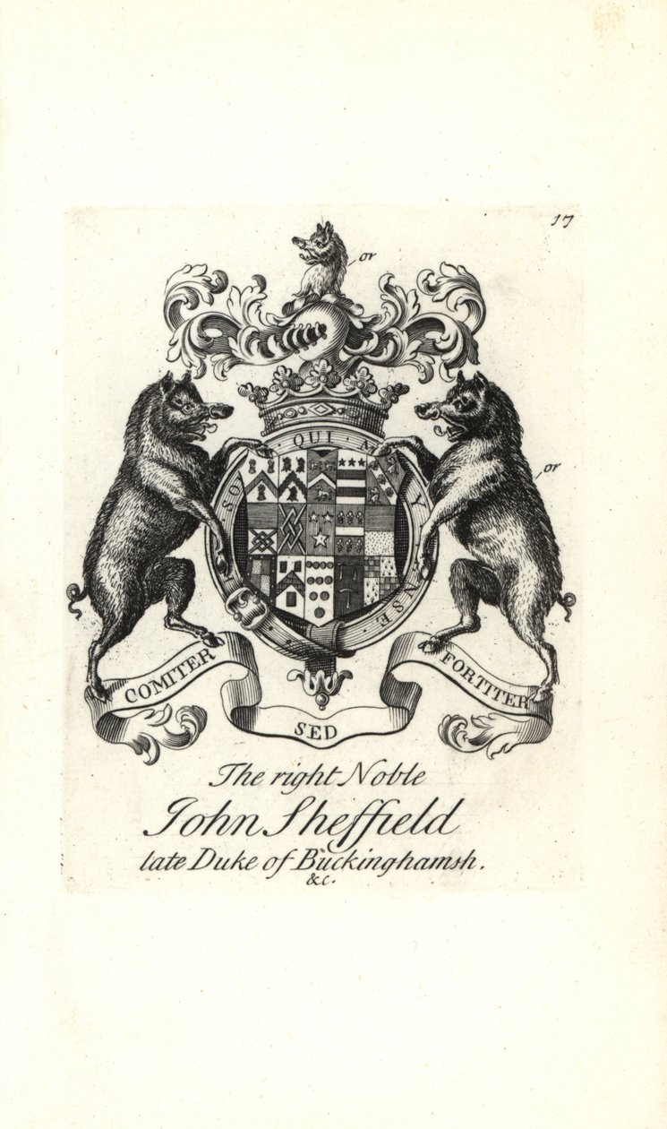 Våpenskjold og emblem av den høyre adelige John Sheffield av Andrew Johnston