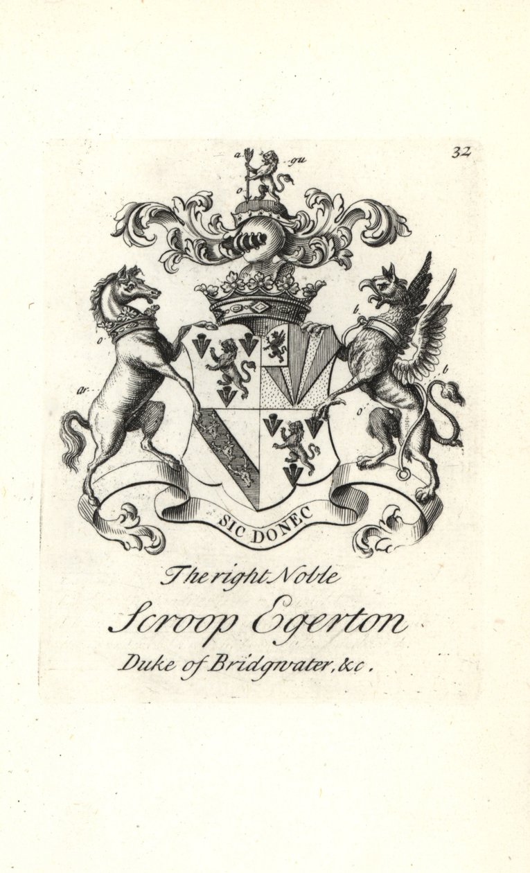 Våpenskjold og emblem av den høyre adelige Scroop Egerton av Andrew Johnston