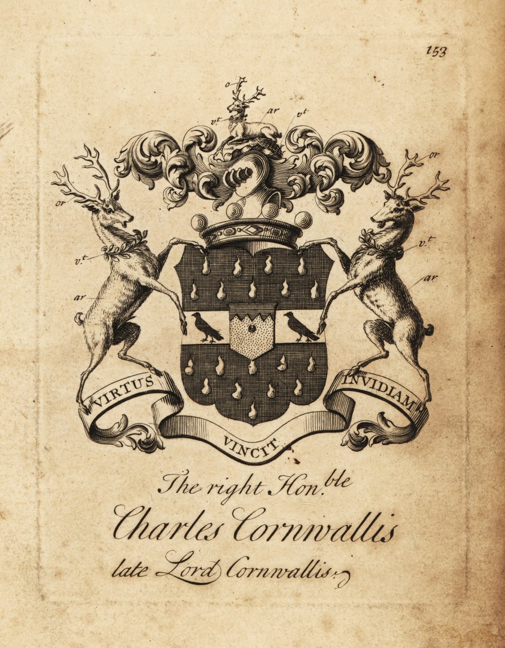 Våpenskjold til høyre ærede Charles Cornwallis, Lord Cornwallis, 4. baron Cornwallis av Andrew Johnston
