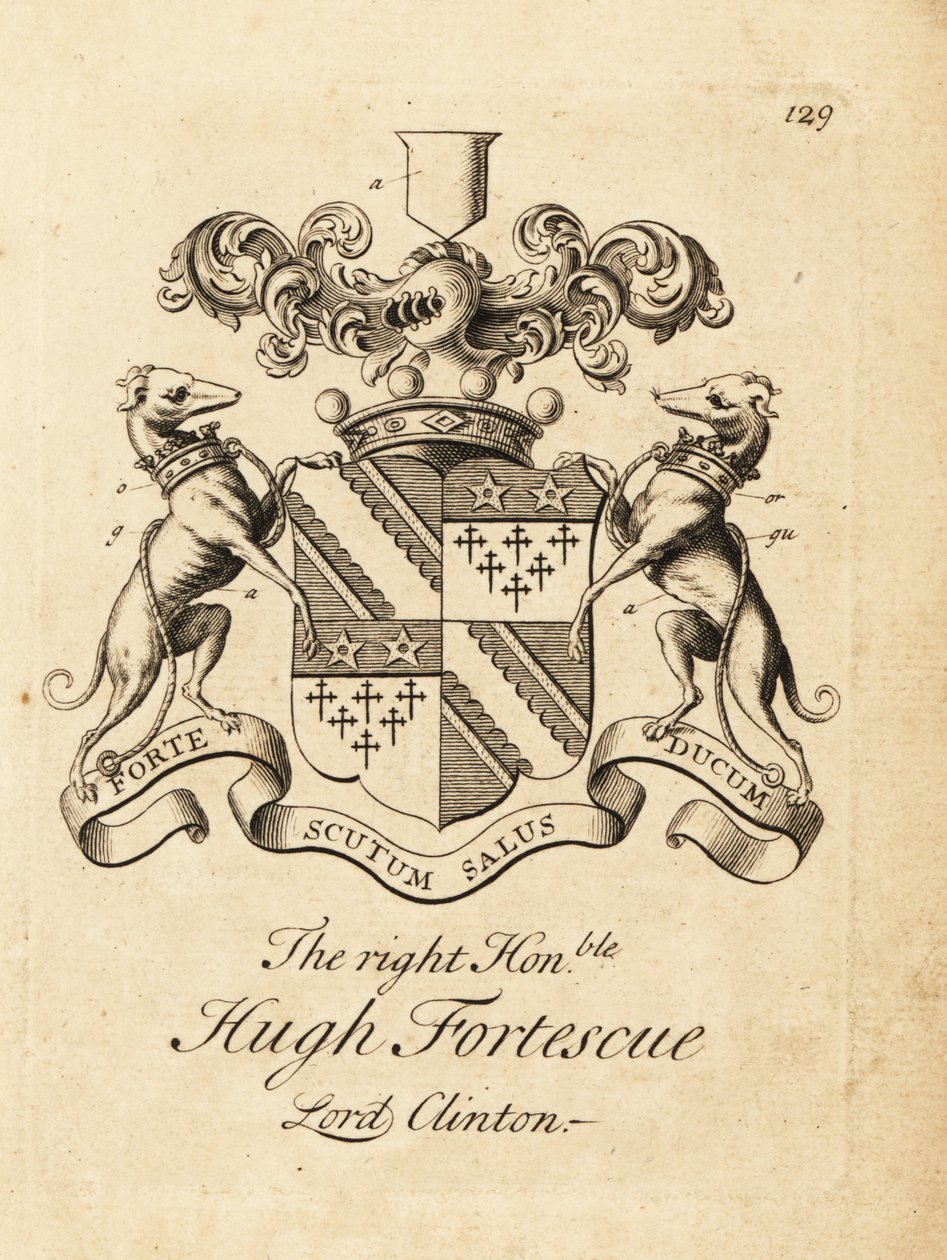 Våpenskjold fra Høyre ærede Hugh Fortescue av Andrew Johnston