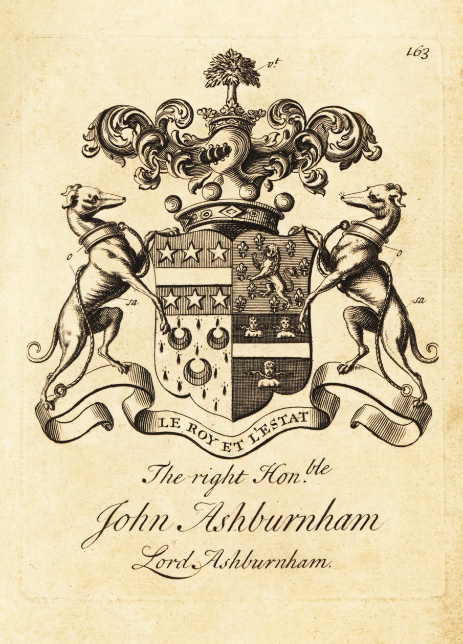 Våpenskjold til høyre ærede John Ashburnham, Lord Ashburnham av Andrew Johnston