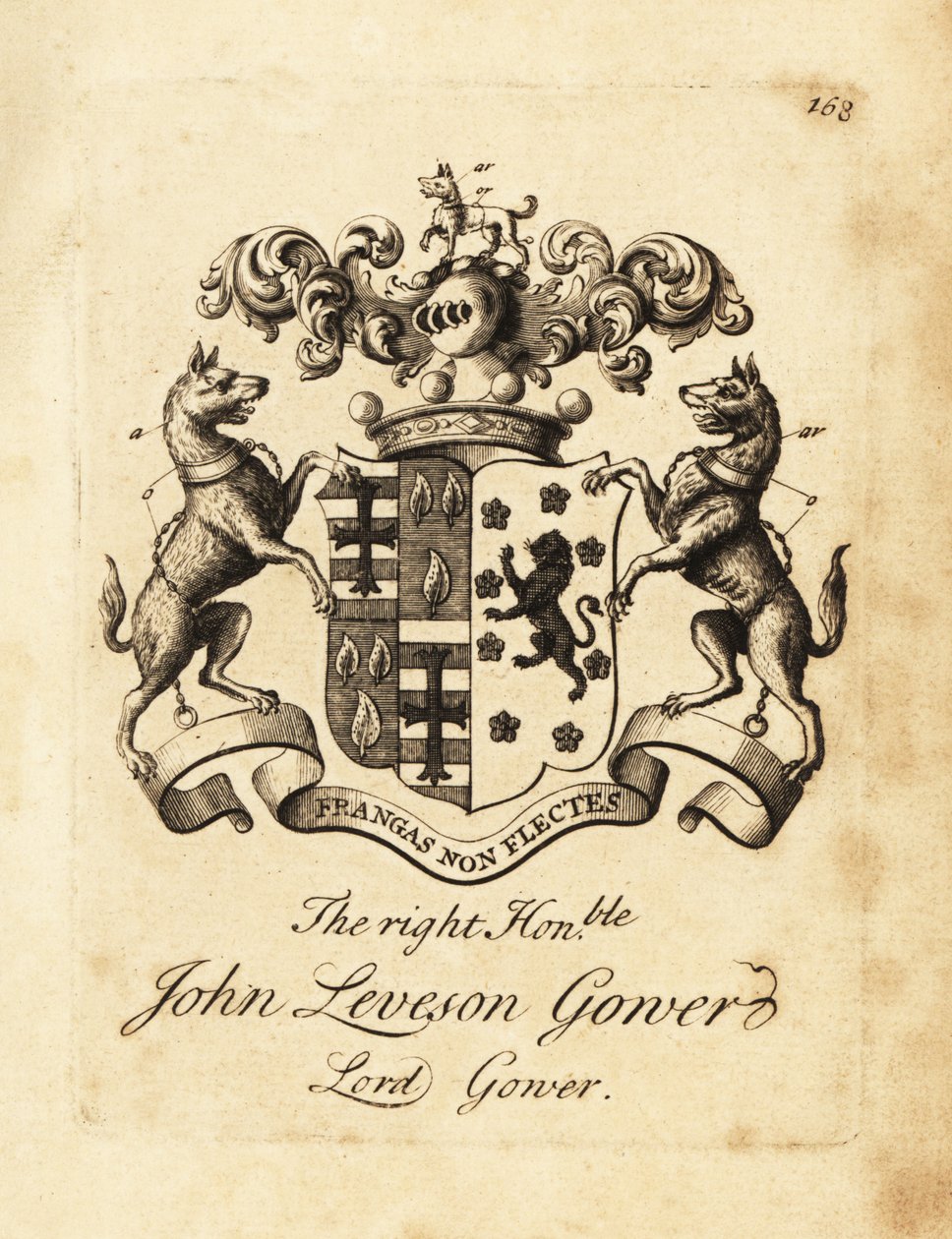 Våpenskjold til høyre ærede John Leveson Gower, Lord Gower av Andrew Johnston