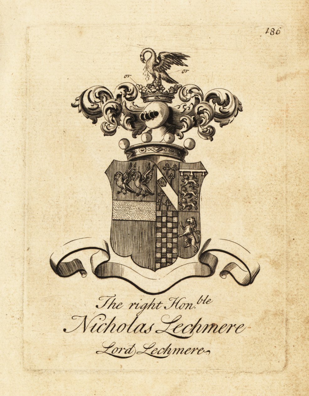 Våpenskjold til høyre ærede Nicholas Lechmere, Lord Lechmere av Andrew Johnston