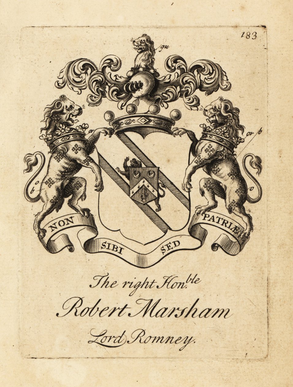 Våpenskjold til høyre ærede Robert Marsham, Lord Romney av Andrew Johnston