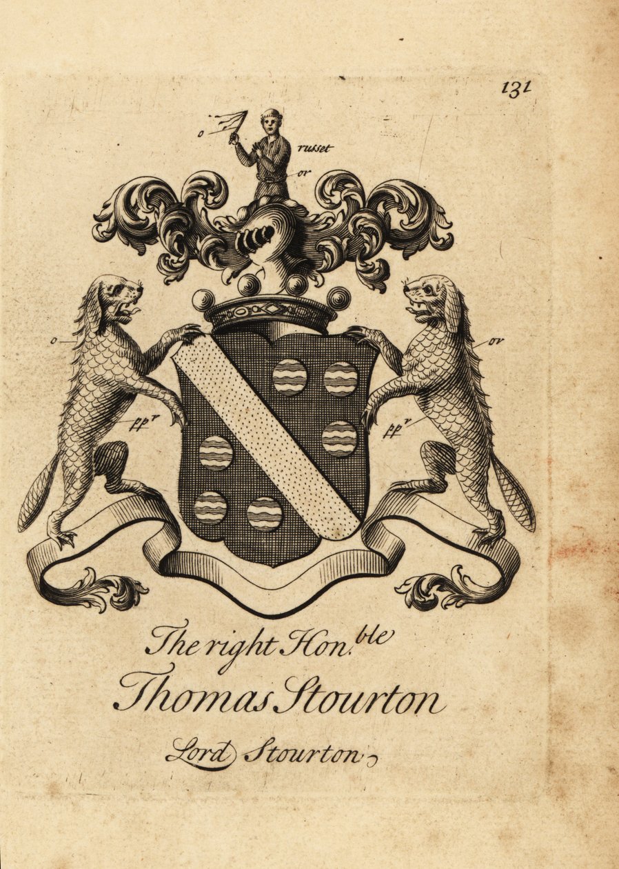 Våpenskjold til høyre ærede Thomas Stourton av Andrew Johnston