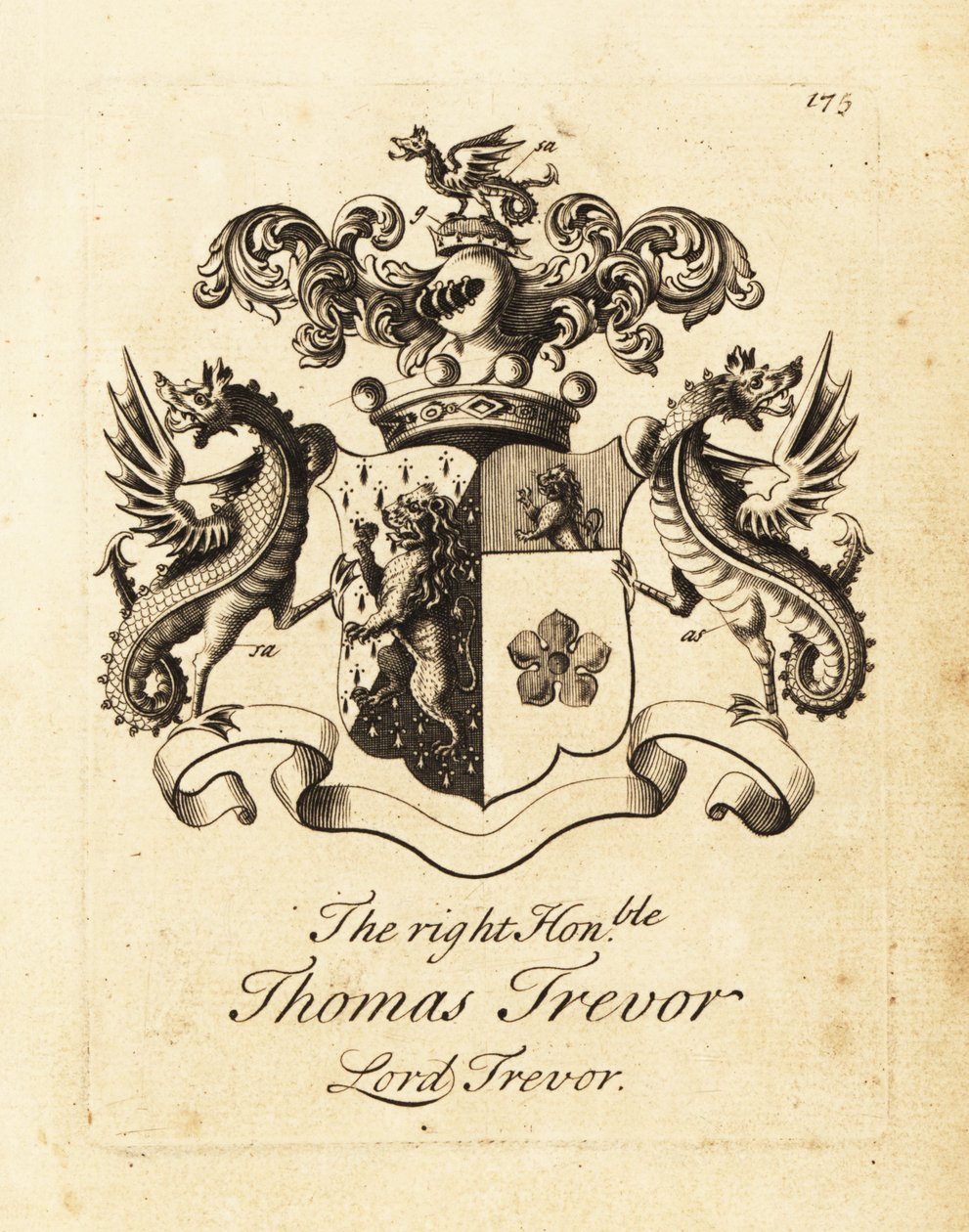 Våpenskjold til høyre ærede Thomas Trevor, Lord Trevor av Andrew Johnston