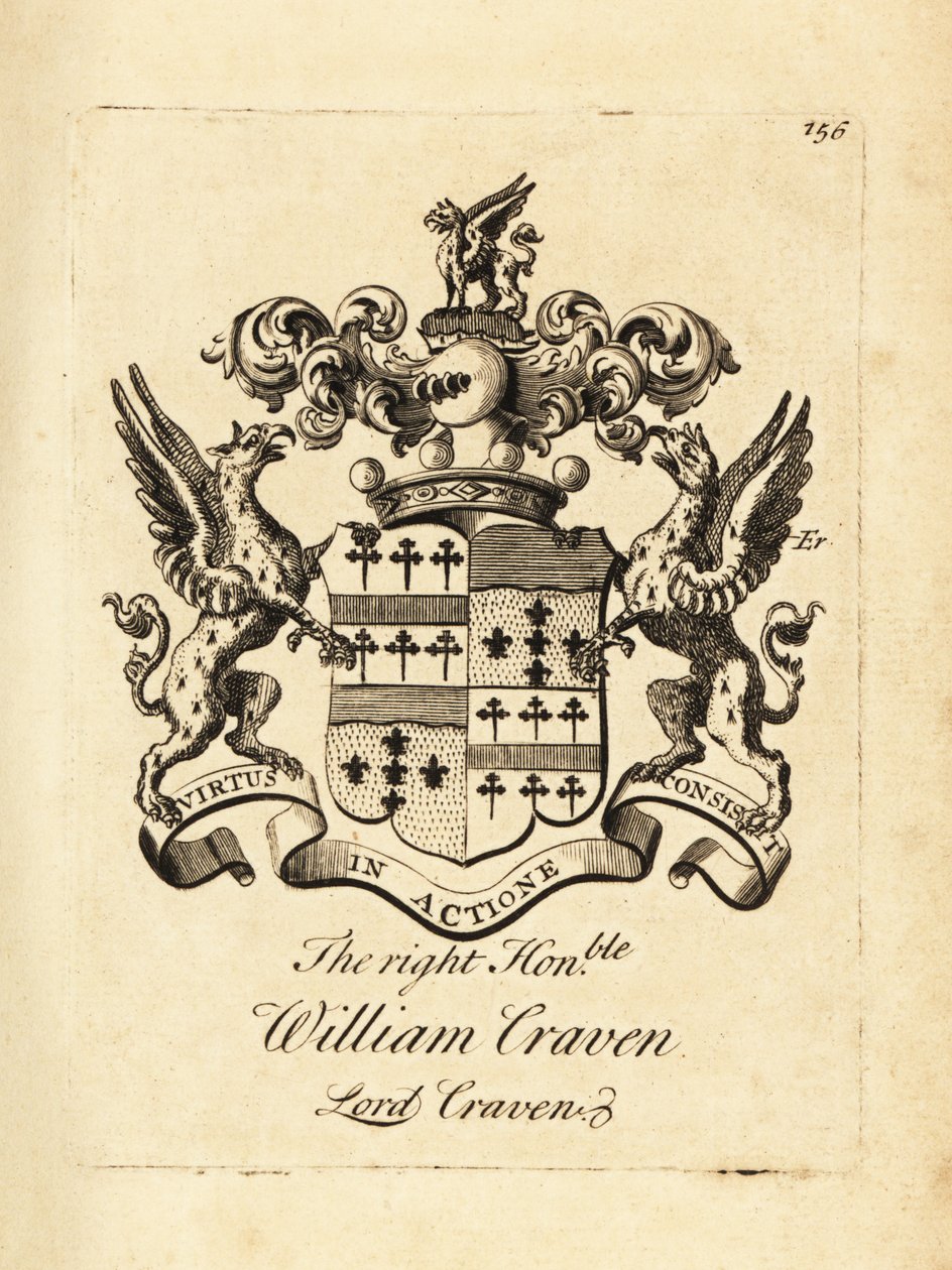 Våpenskjold til høyre ærede William Craven, Lord Craven, 3. baron Craven (1700-1739) av Andrew Johnston