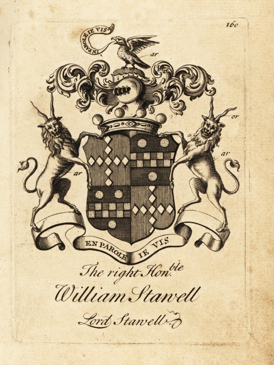 Våpenskjold til høyre ærede William Stawell, Lord Stawell, tredje baron Stawell (død 1742) av Andrew Johnston