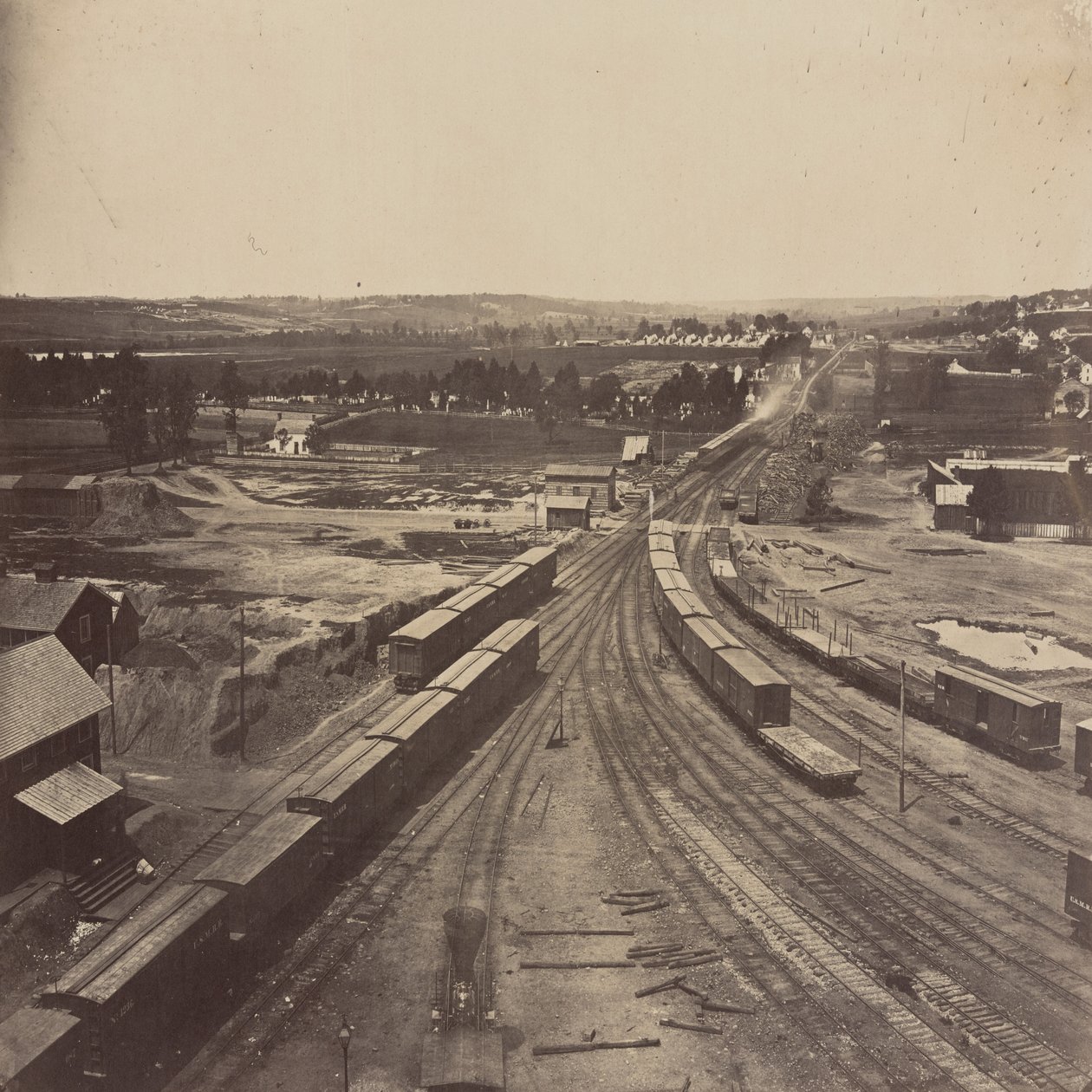 Alexandria jernbaneområde, sett mot vest og sørvest, Virginia av Andrew Joseph Russell