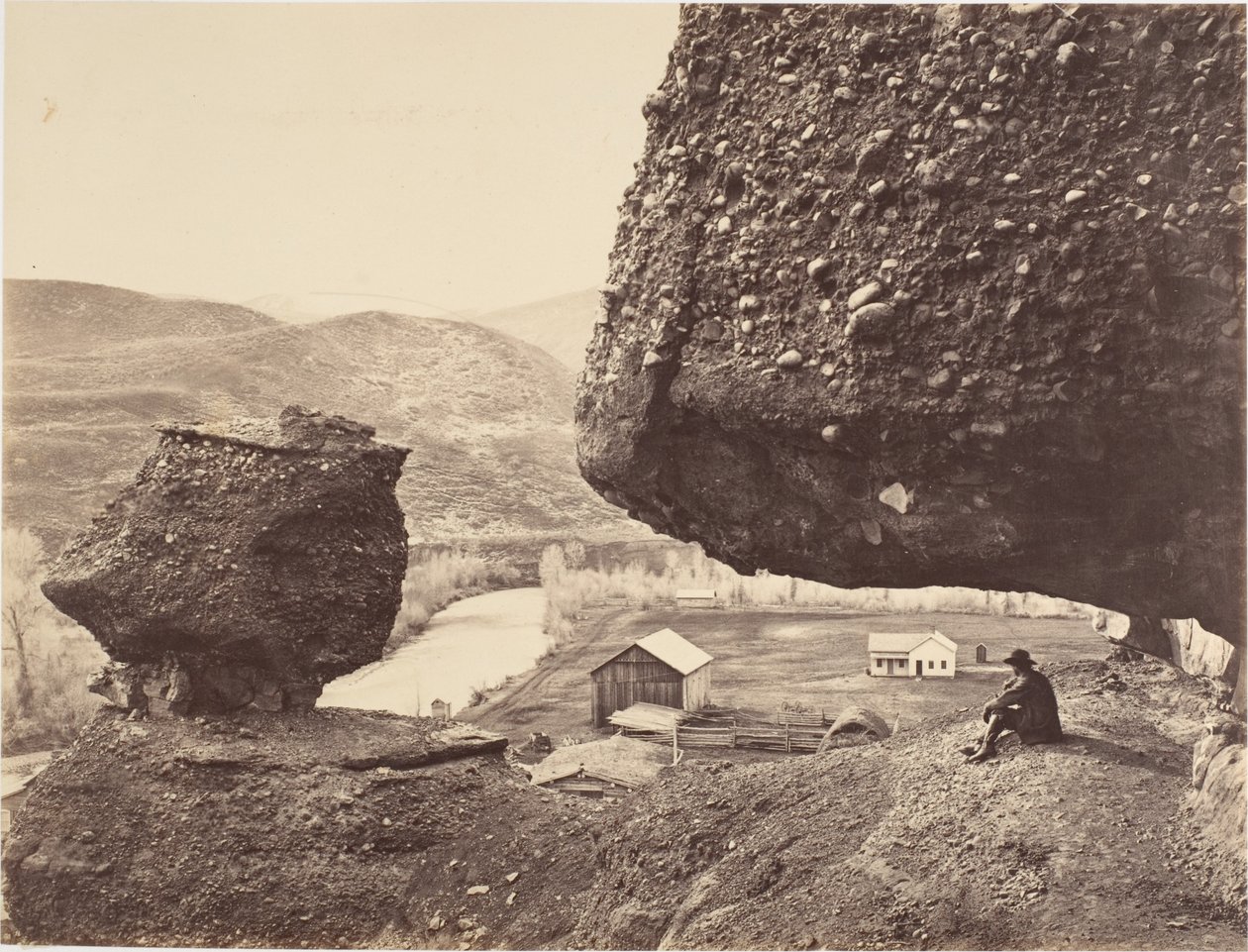Hanging Rock, ved foten av Echo Canyon av Andrew Joseph Russell