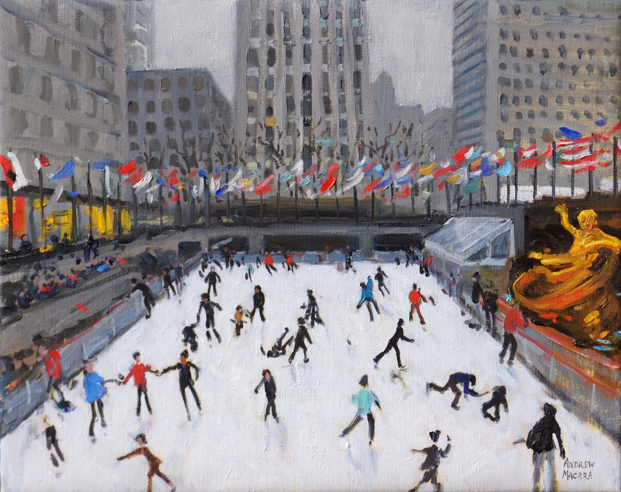 Juleskøyter, Rockefeller Ice Rink, New York, (2017, av Andrew Macara