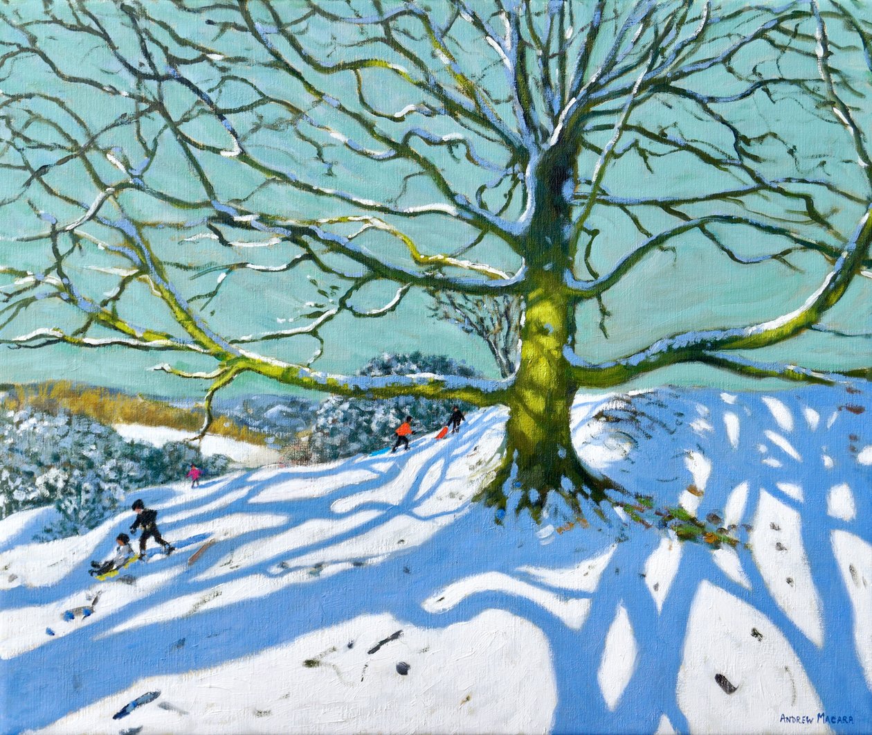Mother Tree, Idridgehay, Belper, 2022 (olje på lerret) av Andrew Macara