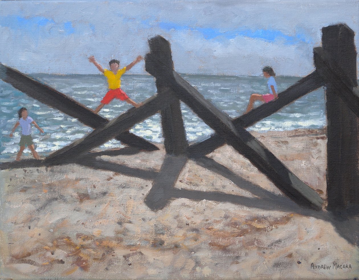 Old Jetty, 2010 (olje på lerret) av Andrew Macara