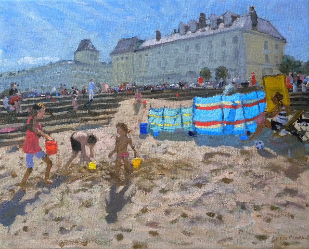 Leker i sanden, Llandudno. 2010 av Andrew Macara