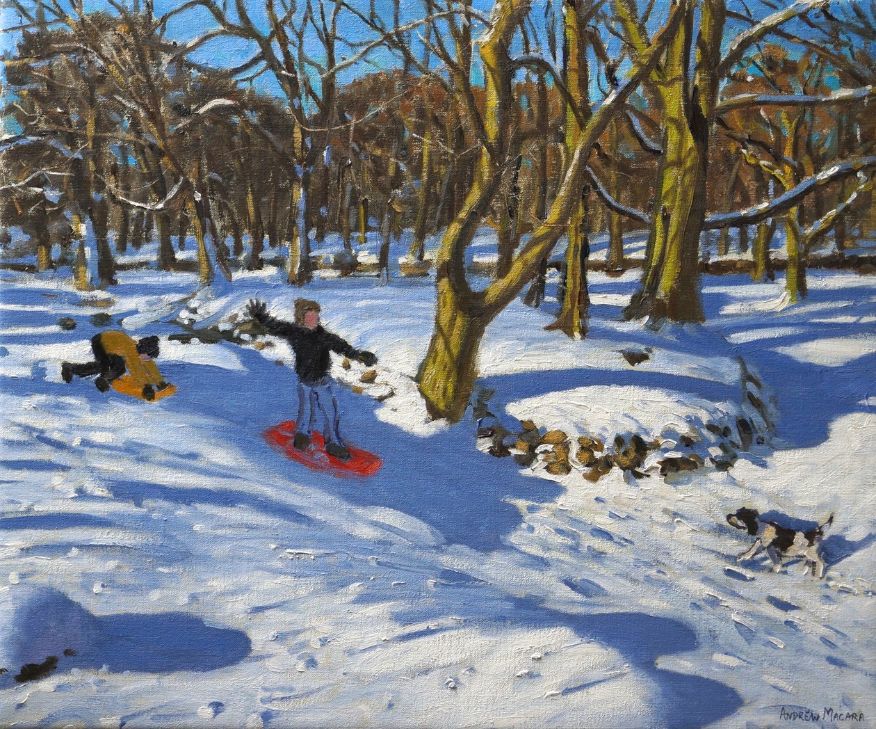 Red sledge, Lomberdale Hall, Derbyshire, 2014, av Andrew Macara