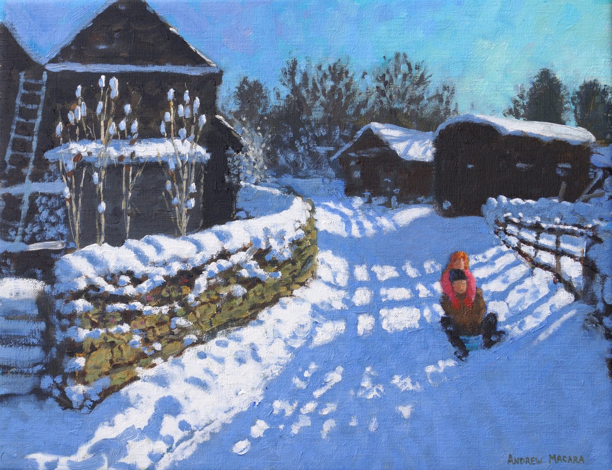 Aking, nær Wintercroft Lane nær Dovedale og Thorpe. Ashbourne, 2021 (olje på lerret) av Andrew Macara