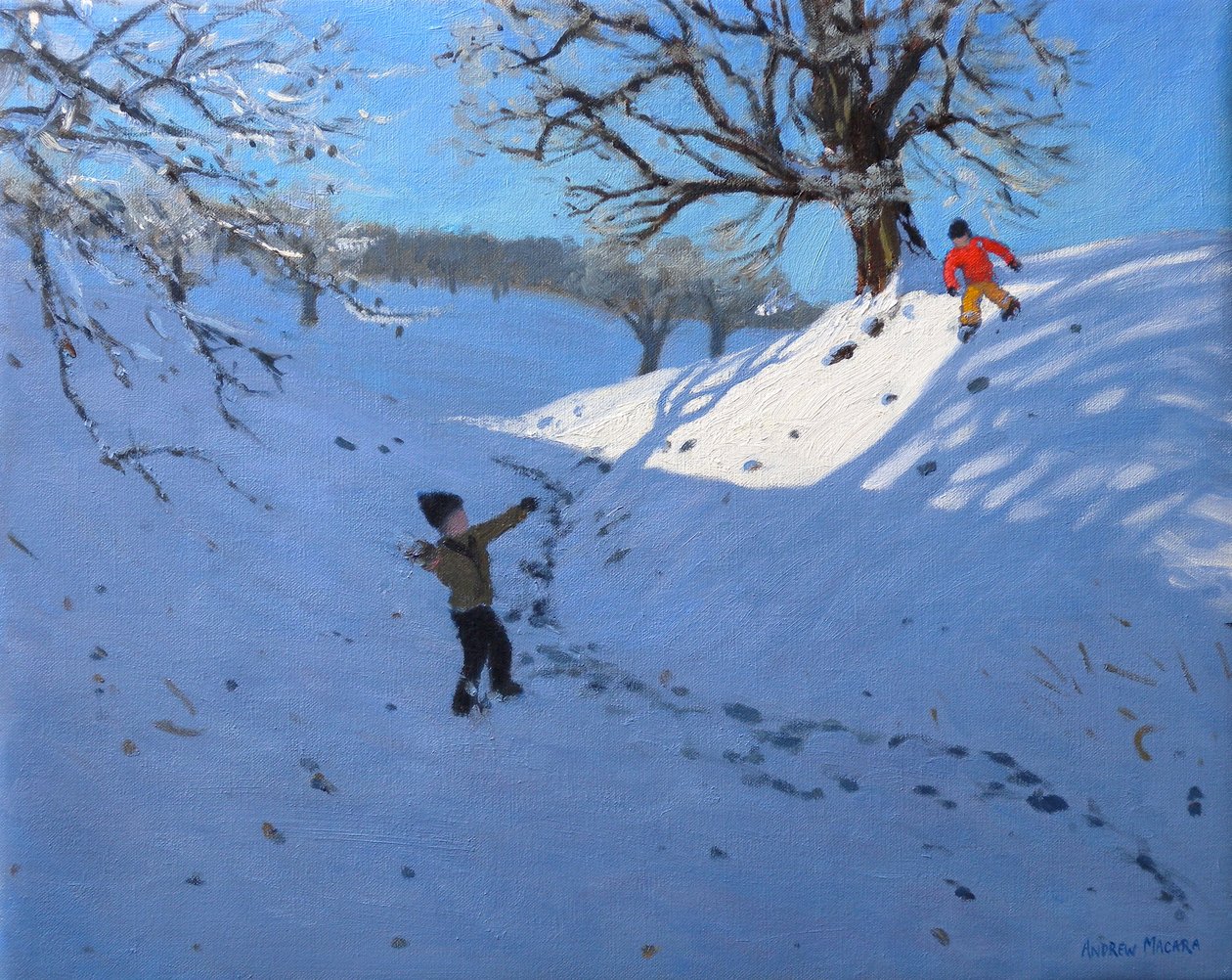 Snowballing, 2011 (olje på lerret) av Andrew Macara