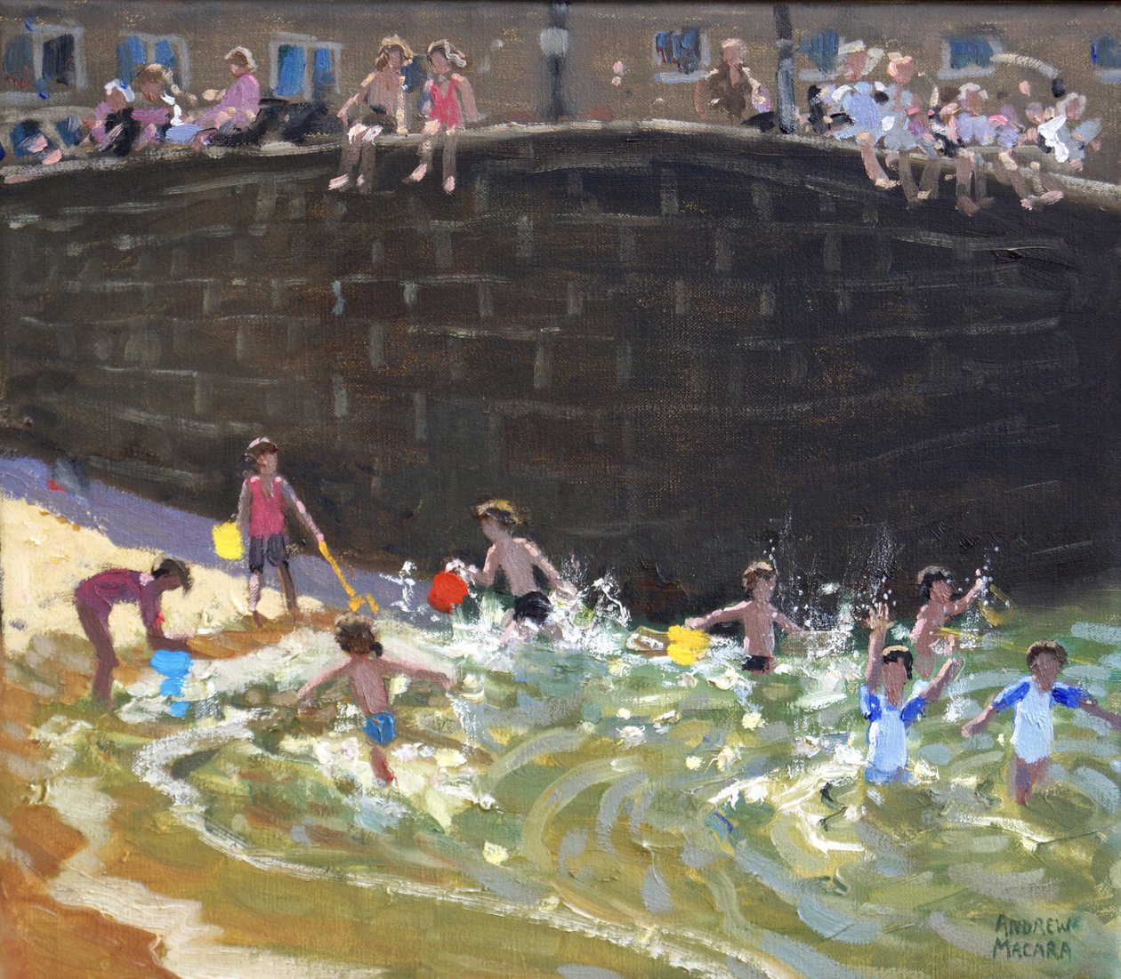 Splashing i Tenby Harbor, 2016, av Andrew Macara