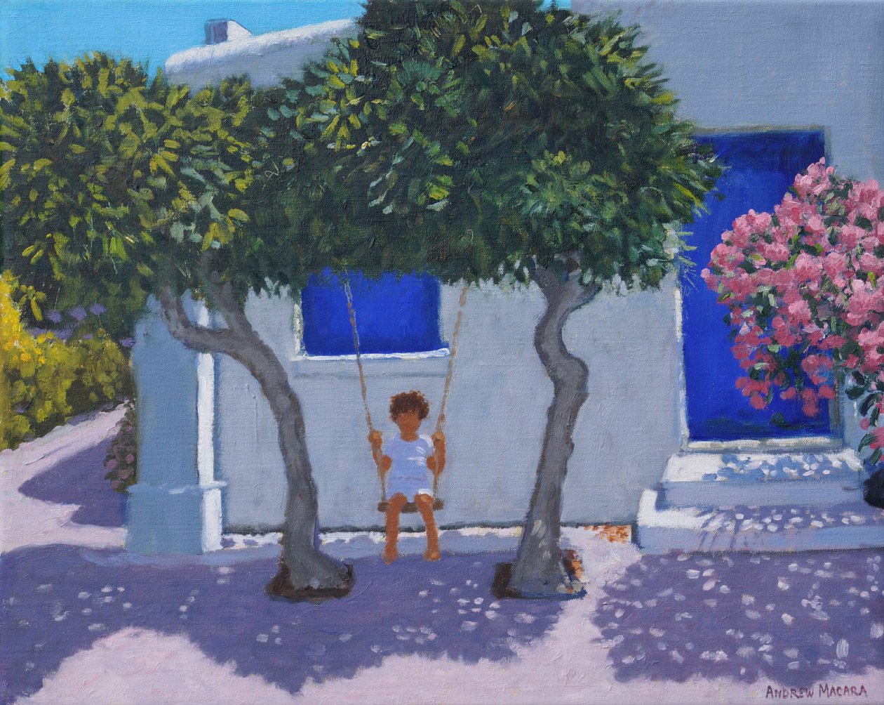 Husken, Rhodos, 2020, (olje på lerret) av Andrew Macara