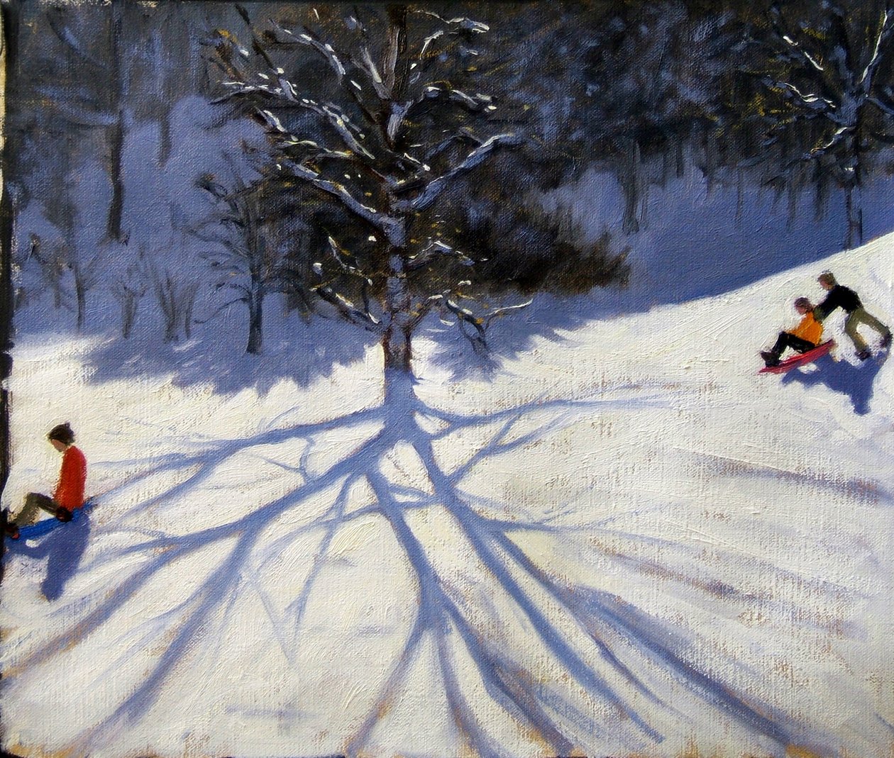 Tre og to akekjørere av Andrew Macara