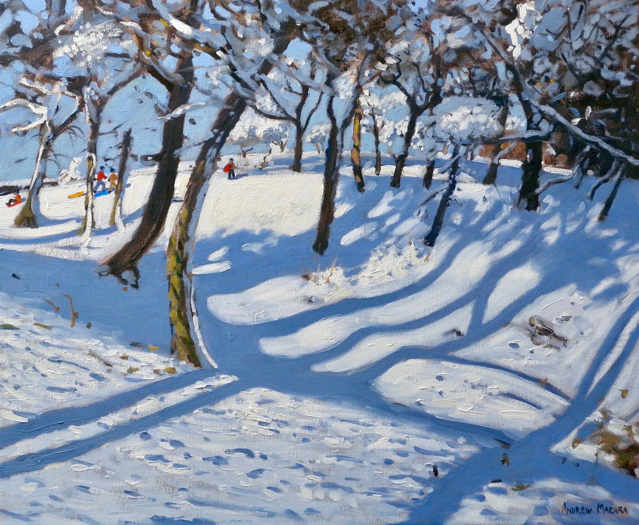 Winter Ladmanlow, Buxton, Derbyshire, 2010, (olje på lerret) av Andrew Macara